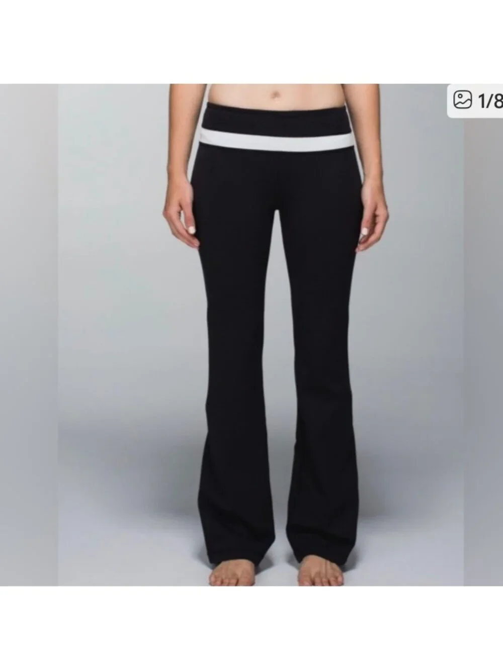 Lululemon Groove Pants Flared Black With White Band